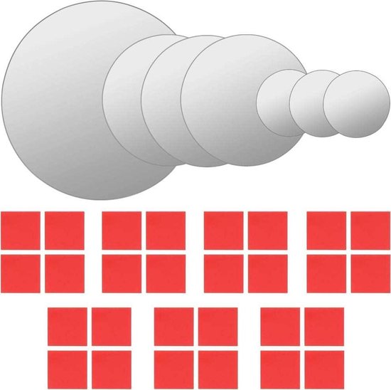 Bol Com Plakspiegel Plakspiegels Set 7 Doe Het Zelf Spiegel Rond Plaksticker Sticker