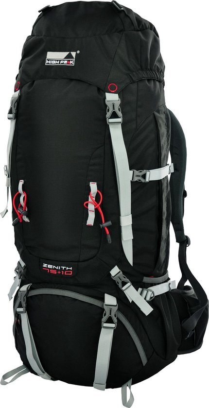 fluiten knoflook micro High Peak Zenith 75+10 Backpack - 75 liter - Zwart | bol.com