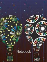 Notebook. Hot Air Balloons Cover Design. Composition Notebook. Wide Ruled. 8.5 x 11. 120 Pages.