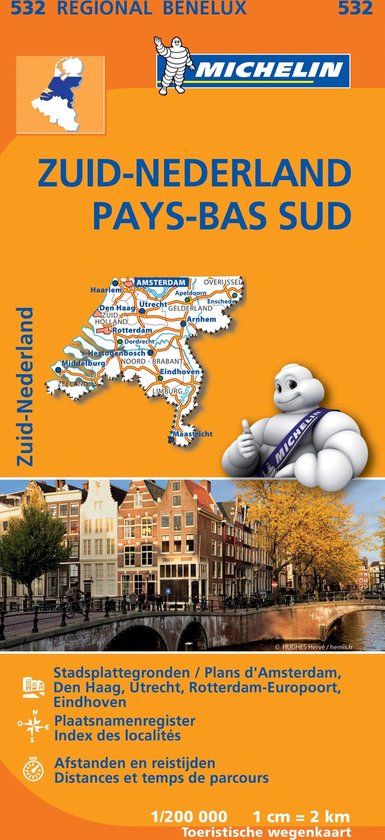 Regionale kaarten Michelin - Michelin Wegenkaart 532 Nederland Zuid