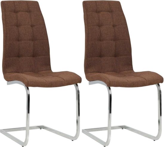 Eettafel stoelen Bruin 2 STUKS / Eetkamer stoelen / Extra stoelen voor  huiskamer /... | bol.com