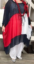 Italia mode - Camilla oversized poncho/wrap - Donkerblauw - XXL