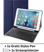 Smart Cover Bluetooth Keyboard Book Case Hoes Geschikt Voor Apple iPad 9.7 Inch 2017/2018 Flip Multi-Stand - Blauw