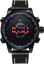 North heren Horloge Kast: Zwart Band: Zwart 49mm