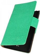 Devil Booktype Wallet Case Hoesjes voor Sony Xperia T LT30P Groen