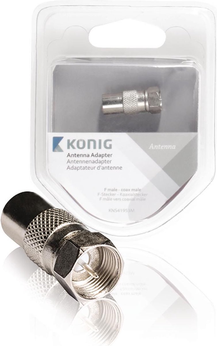 Coax-Adapter F F-Male - Coax Male (IEC) Zilver