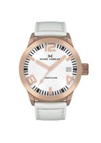 Marc Coblen MC42R3 - Montre - 42 mm - Cadran blanc - Bracelet de montre blanc