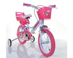 Dino Bikes Unicorn Kinderfiets 16 inch – Met Zijwieltjes – Meisjesfiets 4-6 Jaar