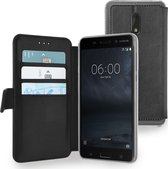 Azuri walletcase met magnetische sluiting - zwart - voor Nokia 6