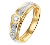 Bicolor Gouden Ring diamant 0.25ct H SI 17.50 mm (55)