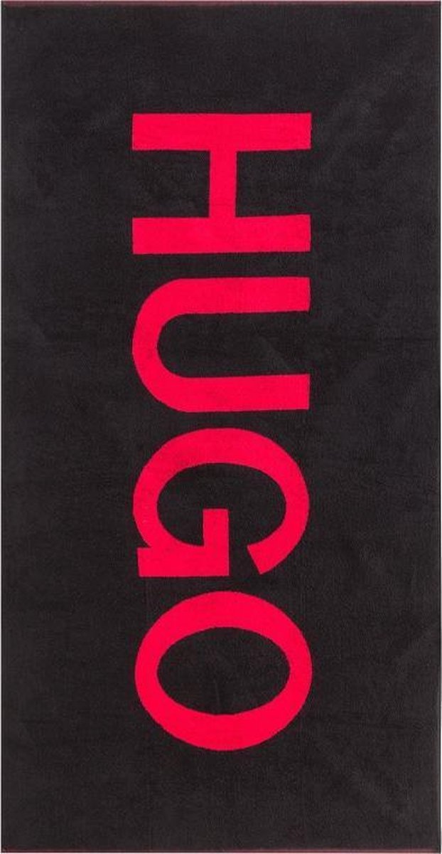 Hugo Boss strandlaken logo - zwart/rood |