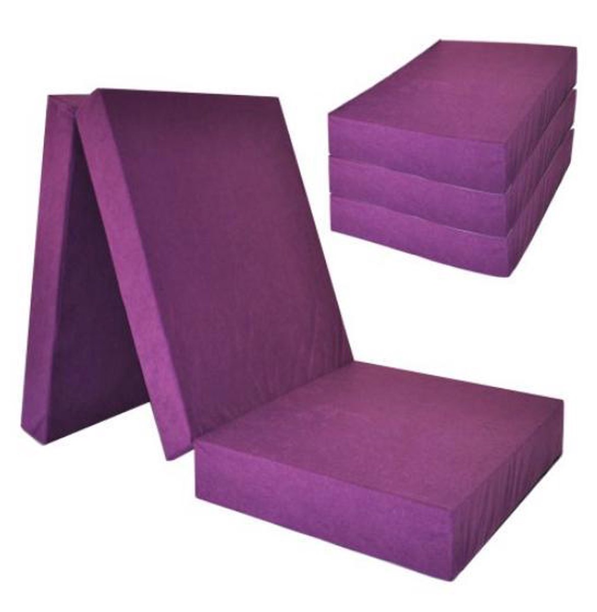 Logeermatras extra dik - violet - camping matras - reismatras - opvouwbaar matras - 195 x 80 x 15