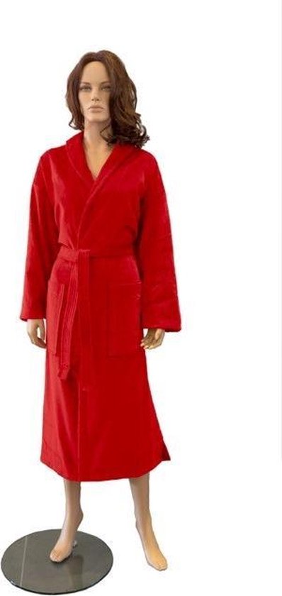 Badjas sjaalkraag kleur rood