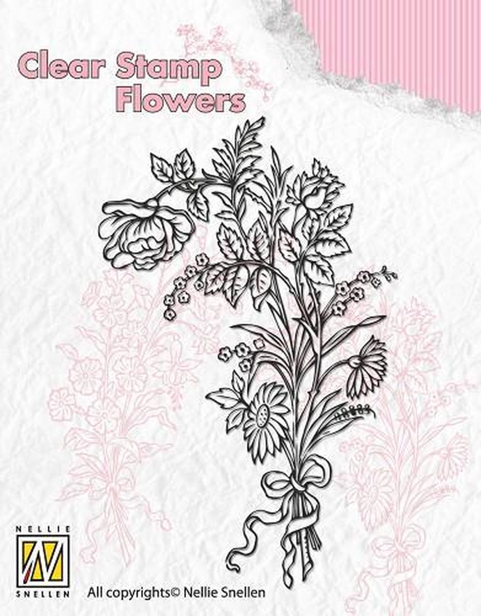 FLO006 Nellie Snellen Clear Stamp Flowers - Bouquet of wildflowers 1 - bloem