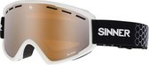 Sinner Bellevue Unisex Skibril - Matte White - Double Orange Mirror
