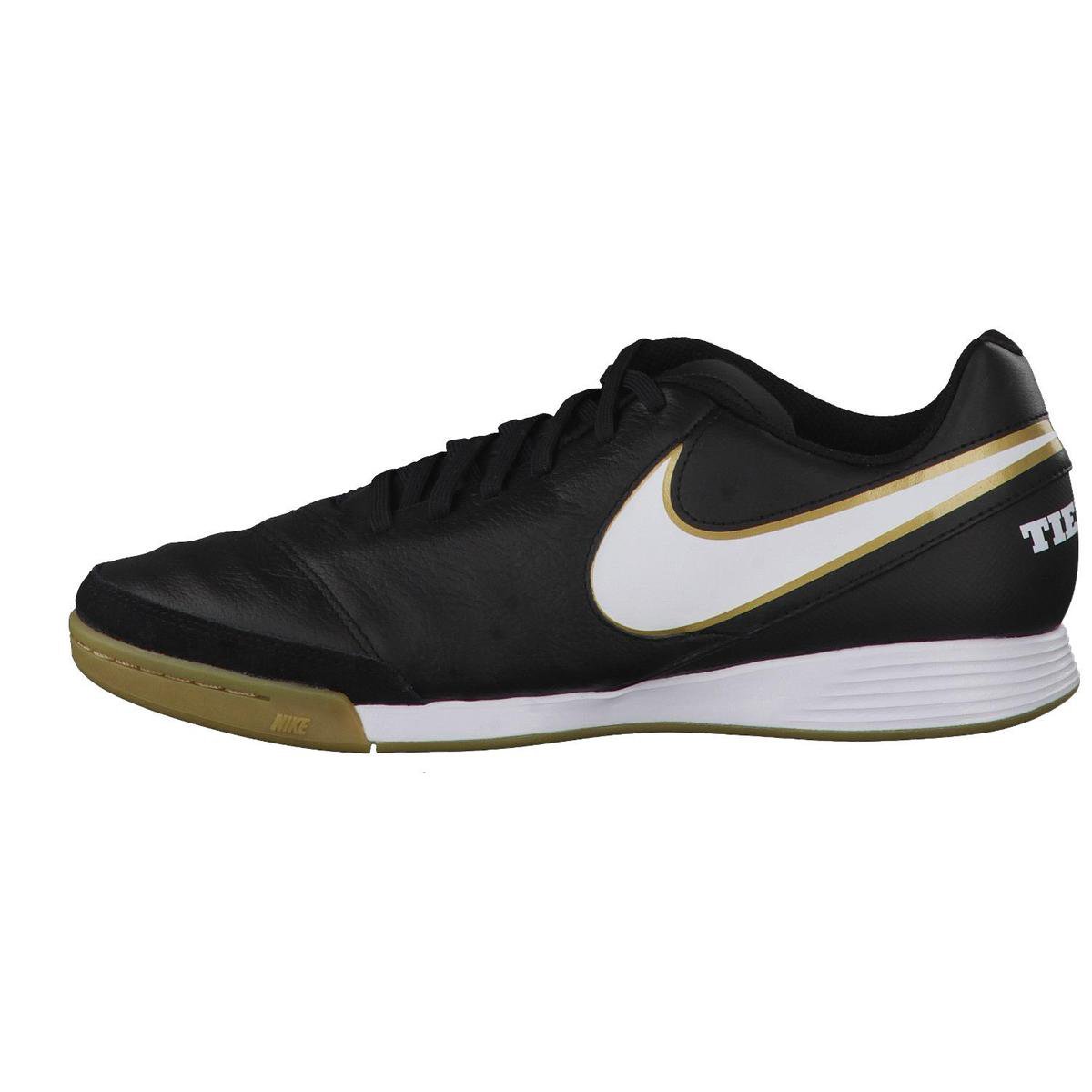 Nike TiempoX Genio II Leather IC Voetbalschoenen - Maat 40 - Mannen -  zwart/wit/goud | bol.com