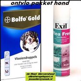 anti vlooien pakket voor de hond 25 kg en meer - omgevingsspray + 4 pipetten bolfo gold hond 400
