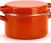 Stamppotpan - soeppan - emaille  - Ø 24cm – oranje