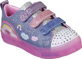 Skechers Shuffle Brights Rainbow Glow Meisjes Sneakers - Denim Multi - Maat 33