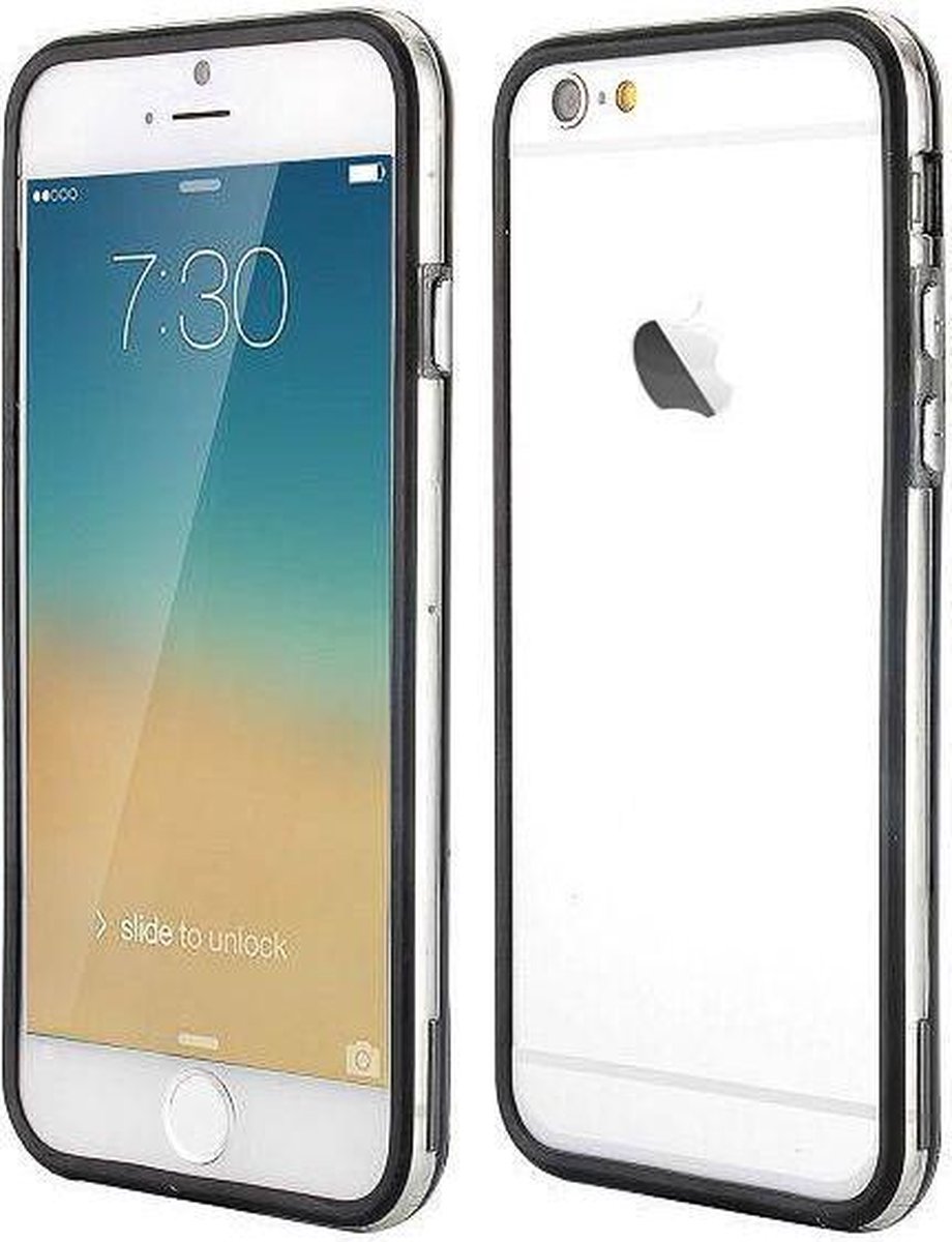 Apple iPhone 7 Plus, 5.5 Inch Bumper case Zwart + Transparant