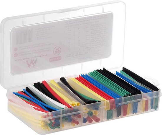 ensemble de tubes thermorétractables, couleurs i7 Ensemble de manchons thermorétractables, 196 pièces, 7 couleurs Maclean MCTV-679