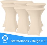 Statafelrok Luxe Beige x 6 - Statafel Tafelrok - Statafelhoes - Stretch –  ∅80 x 110 cm – geschikt voor Horeca Evenementen | Sta Tafel Hoes | Statafel | Staantafelhoes | Cocktailparty | Trouw