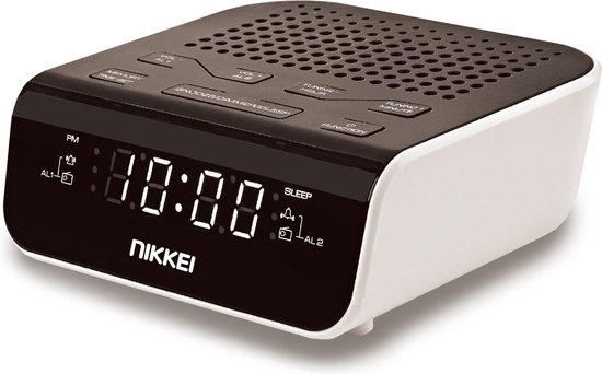 Nikkei - klokradio met USB aansluiting - Wit |