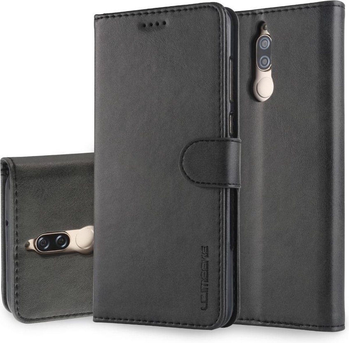 LC.IMEEKE Luxe Book Case - Geschikt voor Huawei Mate 10 Lite Hoesje - Zwart