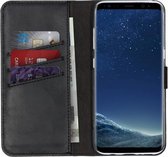 Selencia Echt Lederen Booktype Samsung Galaxy S8 hoesje - Zwart