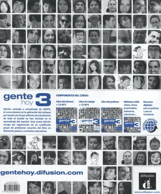 Couverture de livre avec un collage de visages de personnes, intitulé 'GENTE hoy 3'.