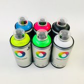MTN Waterbasis Fluor kleuren spuitbussen pakket - Lage druk, matte afwerking graffiti spuitverf - 300ml