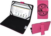 Hoes voor Aoc Breeze Tablet Mw1031 3g, Cover met Fragile Print, Hot Pink, merk i12Cover