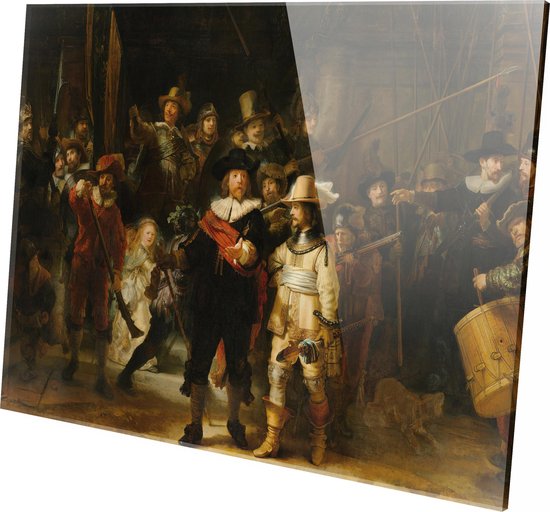 Nachtwacht | Rembrandt van Rijn | Foto op plexiglas | Wanddecoratie | 150CM x 100CM | Schilderij