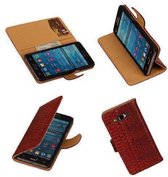 """Slang"" Rood Samsung Galaxy Grand Prime Bookcase Cover Hoesje TV Stand"