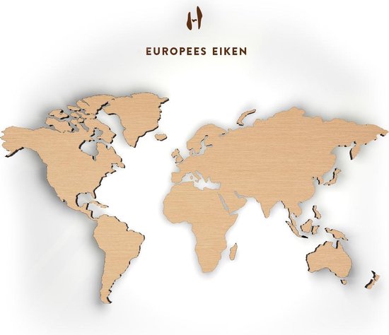 Hoentjen Creatie, Houten wereldkaart - Europees Eiken