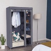 Songmics - Armoire Double Toile - Armoire Pliante - Avec Tringle à Vêtements et Étagères de Rangement - Armoire & Étagère Suspendue en Tissu - Armoire - Dim. 175x110x45cm