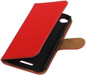 Bookstyle Wallet Case Hoesjes voor HTC Desire 320 Rood