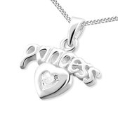 Princess Ketting Princess - 925 Zilver+Coating - Hart - 15x10mm - 38cm