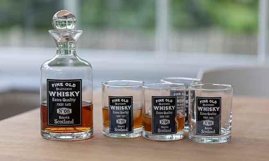 Whisky Karaf En 6 Whisky Glazen Set In Geschenkdoos - Originele Kristallen Drank Karaf Set Voor Bourbon Scotch Wodka