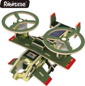 Robotime P350S Samson houten speelgoed vliegtuig met zonnecel