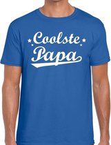Coolste papa cadeau t-shirt blauw voor heren S