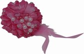 Jessidress Luxe Haarclip met grote Haarbloemen met Parels Haarschuifje - Roze