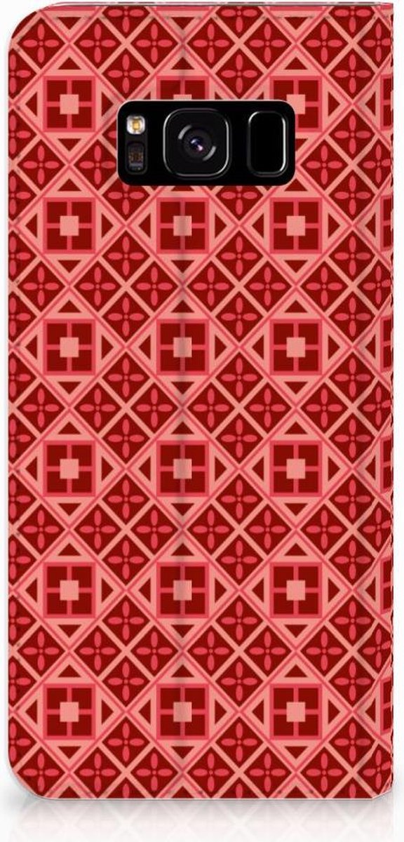Samsung Galaxy S8 Hoesje met Magneet Batik Rood