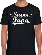 Super papa cadeau t-shirt zwart voor heren XL