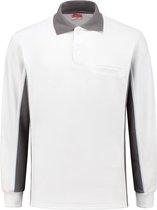 Workman Polosweater Bi-Colour - 2408 wit / grijs - Maat L