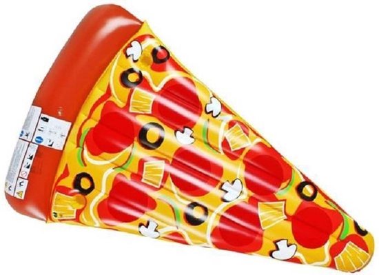 Opblaasbare Pizzapunt Luchtmatras - Opblaas Zwembad Speelgoed Ligbed - Ride-On Drijvend Pizza Luchtbed
