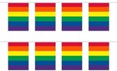 2x Gay Pride regenboog kleuren thema vlaggenlijnen 10 meter per stuk - LHBT thema artikelen