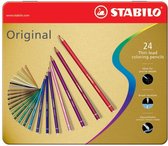 STABILO Original - Kleurpotlood - Voor Haar Fijne Lijnen - Met Elastische Kern - Metalen Etui Met 24 Kleuren