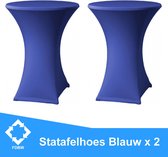 Staantafelrok Blauw x 2 - Tafelrok - Stretch – ∅80 x 110 cm – geschikt voor Horeca Evenementen | Sta Tafel Hoes | Statafel | Staantafelhoes | Cocktailparty | Trouwerij |  Mooie stof |