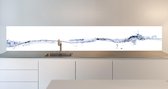 Keuken spatwand: "Waterline" 305 x 50 cm